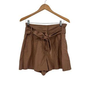 Wilfred Aritzia Shorts Womens Size 10 High Waist Paperbag Tie Linen Blend Loose